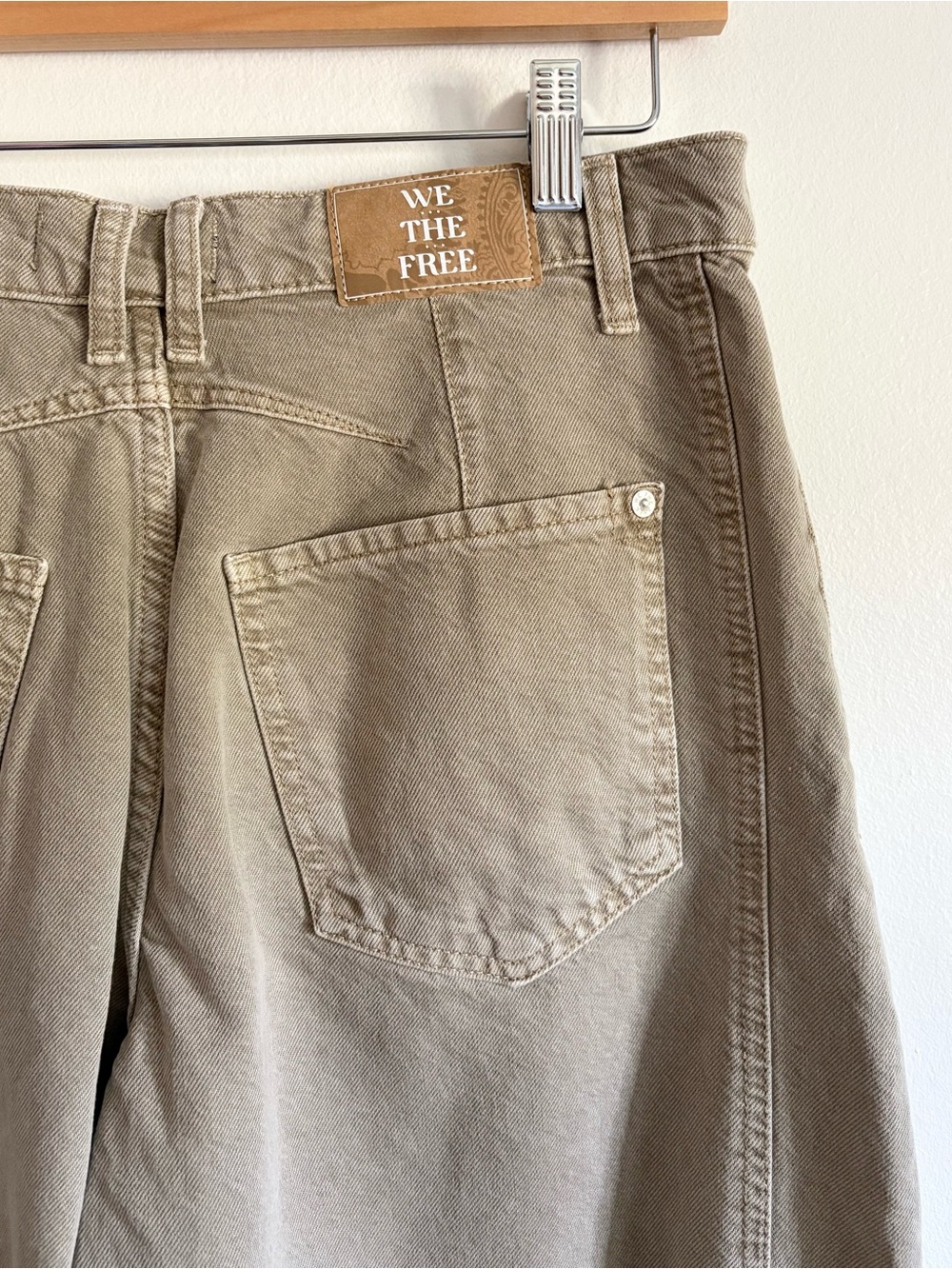We The Free Good Luck Mid-Rise Barrel Jeans in Taupe - Picture 7 of 8
